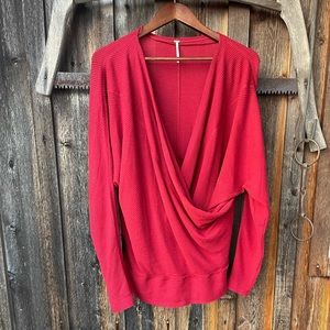 Free People Cozy With You Red Pullover